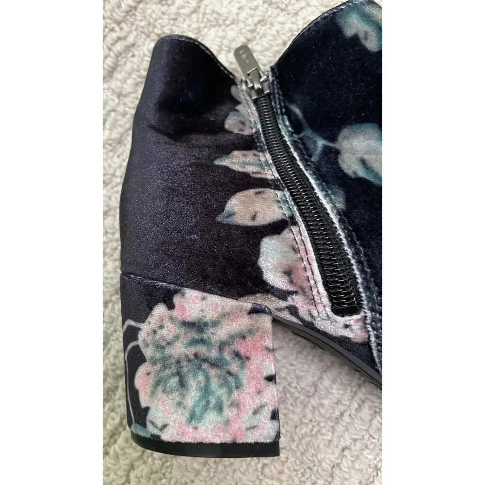 Sam Edelman Circus Black Pink Vikki Velvet Ankle Boots 6.5 Booties - Picture 7 of 9